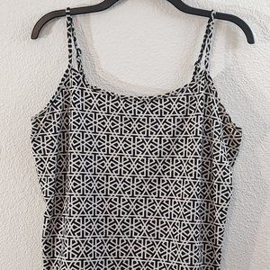 Lane Bryant Womens Tank Top Adjustable Spaghetti Strap Black/ White Sz 1…